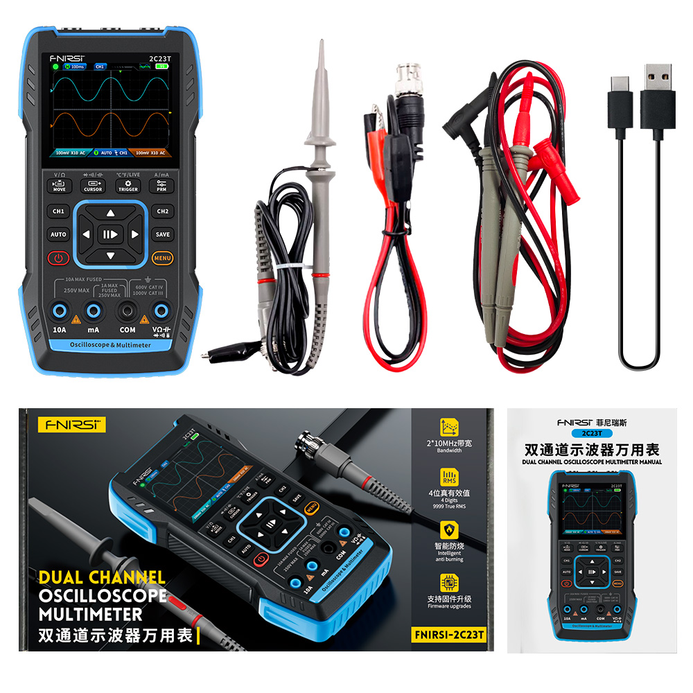 2C23T 3-in-1 Digital Oscillosc - Fnirsi Digital Oscilloscope Handheld 评论和价格