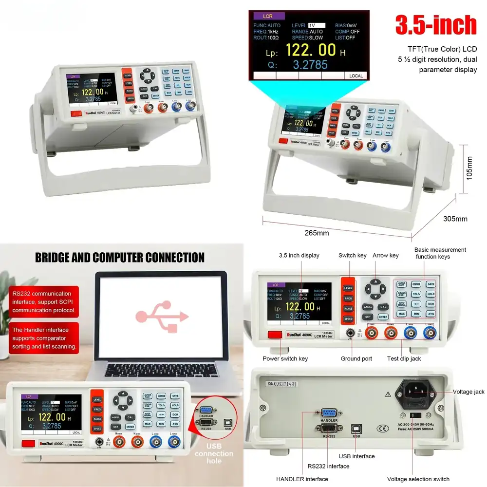 Digital LCR Meter Desktop Capa - Test Instruments 评论和价格